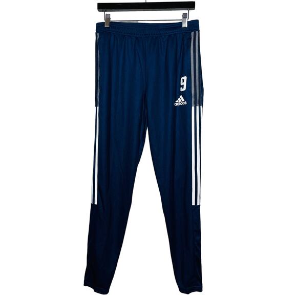 NEW! Adidas Track Pants Jogger Tapered Leg Navy Athletic Navy Blue #9 - M - Picture 1 of 5